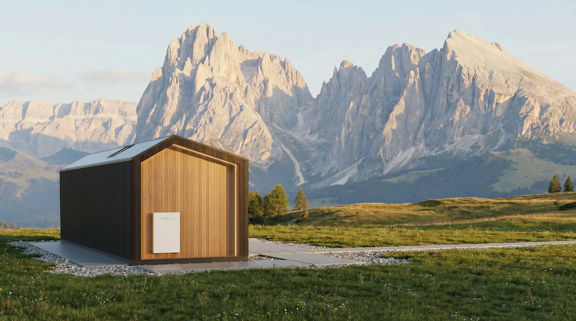 Alpina autonomous modular chalet with integrated technical GearBox